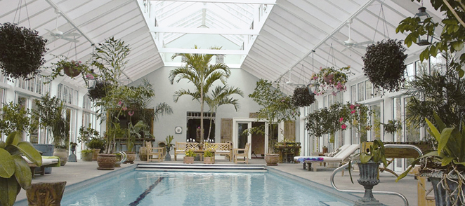 Photo of interior of a pool enclosure
